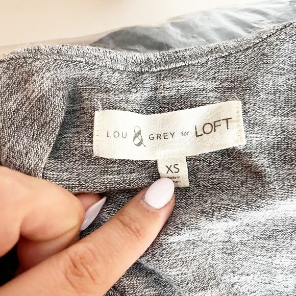 Lou & Grey Scoopneck Sleeveless Cropped Wide Leg Jumpsuit Gray XS - Picture 3 of 7